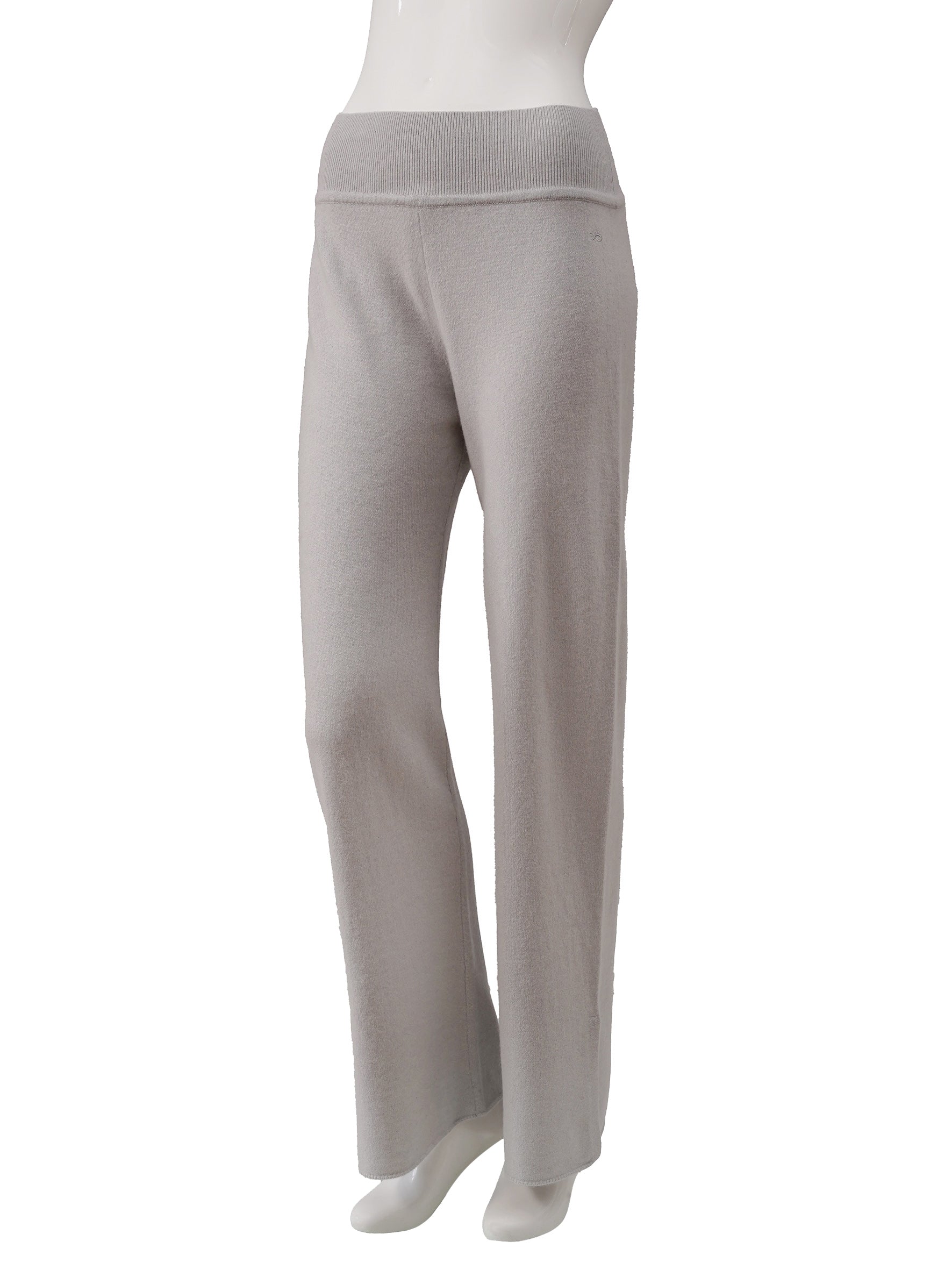 Grey wide-leg cashmere trousers